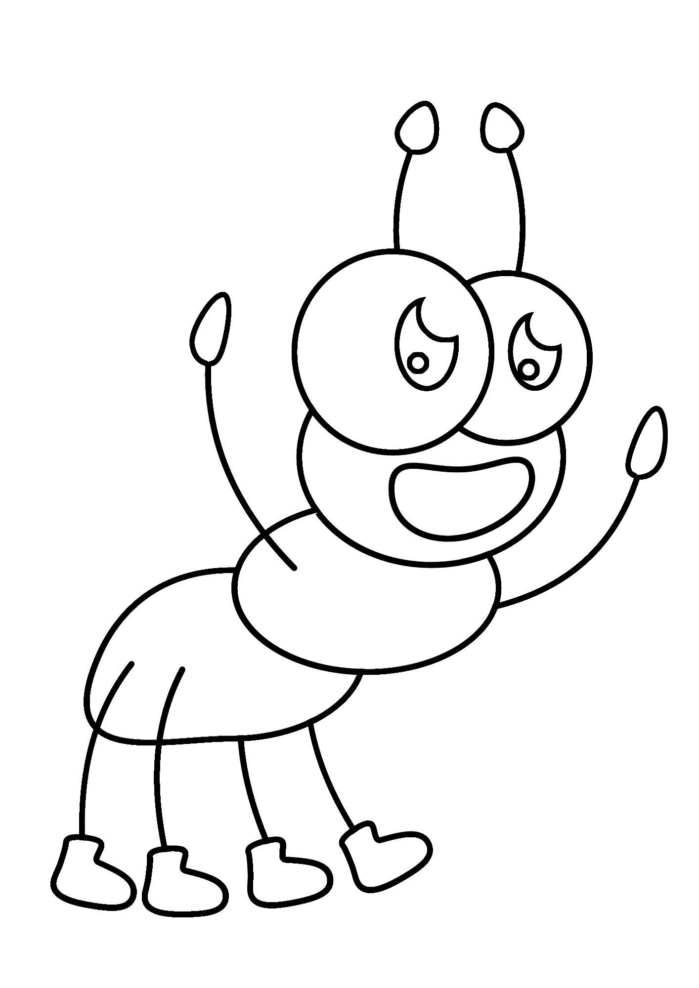 Lovely Ant Coloring Page