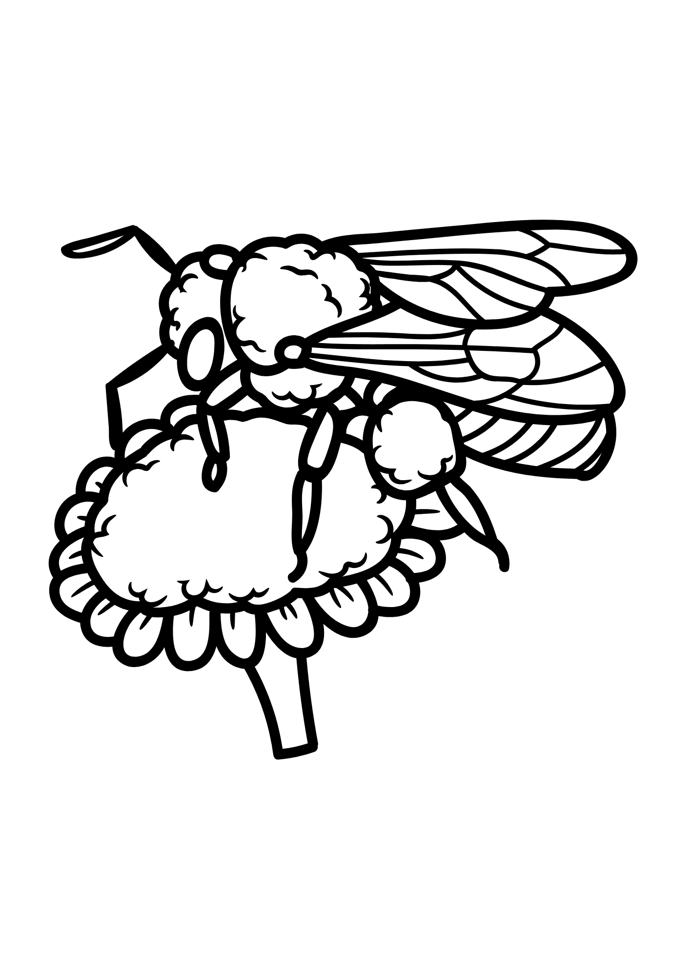 Lovely Bee Coloring Page
