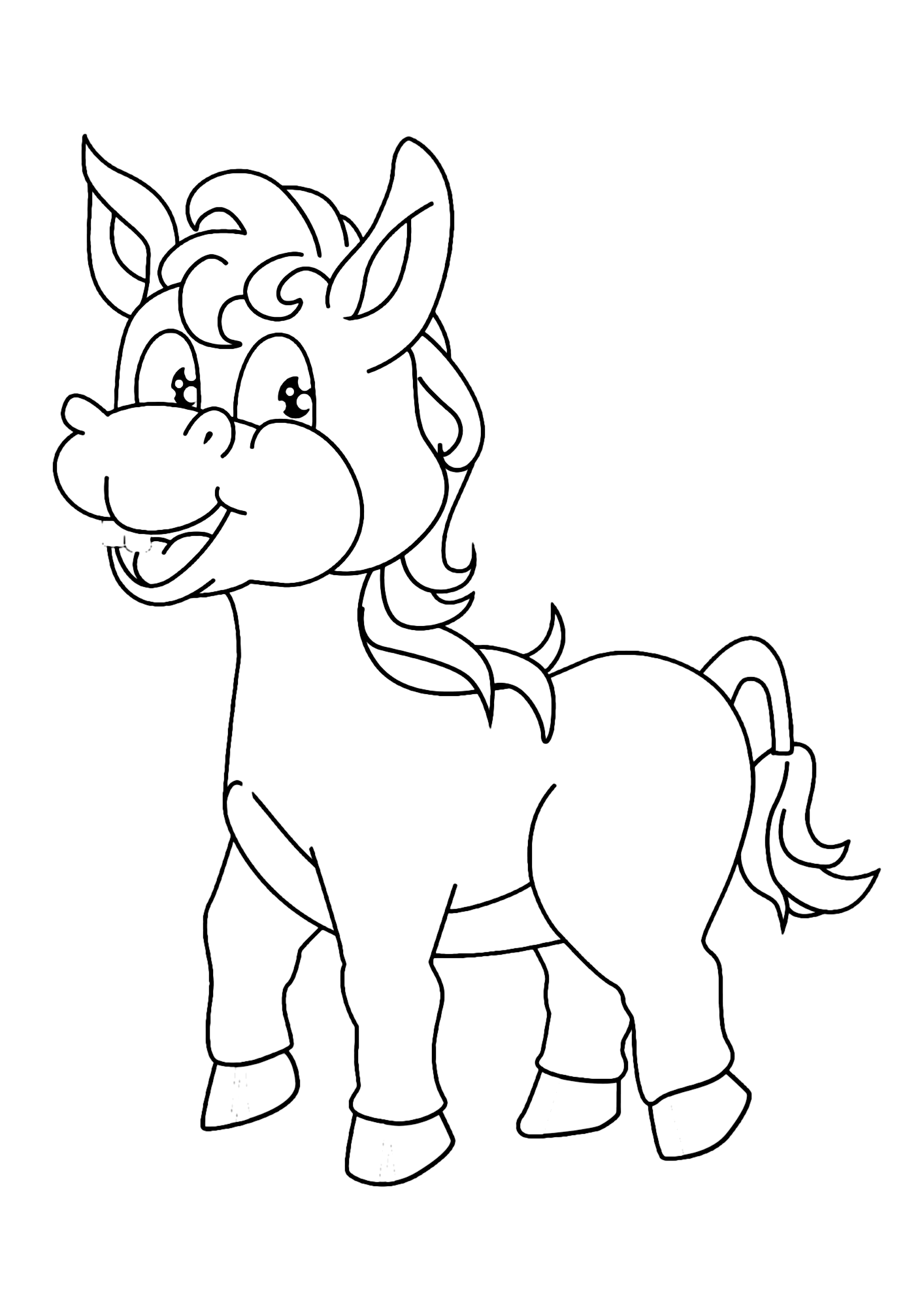 Lovely Donkey Coloring Page