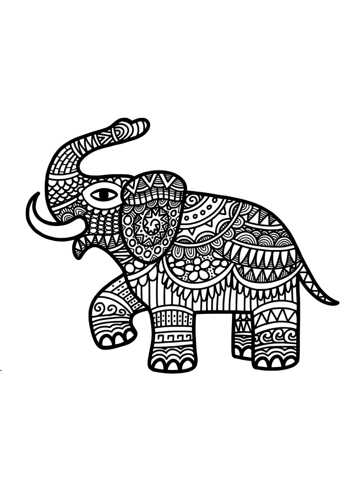 Madalas Elephant For Adult Coloring Page