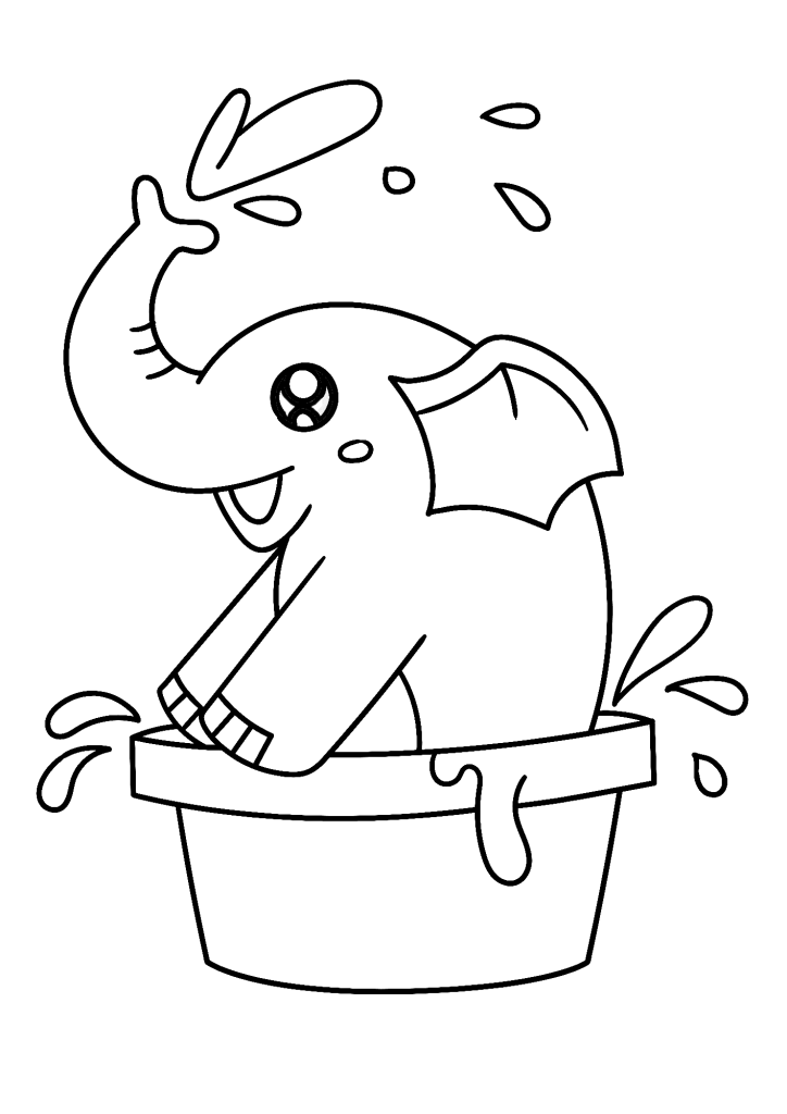 Pretty Elephant Coloring Page