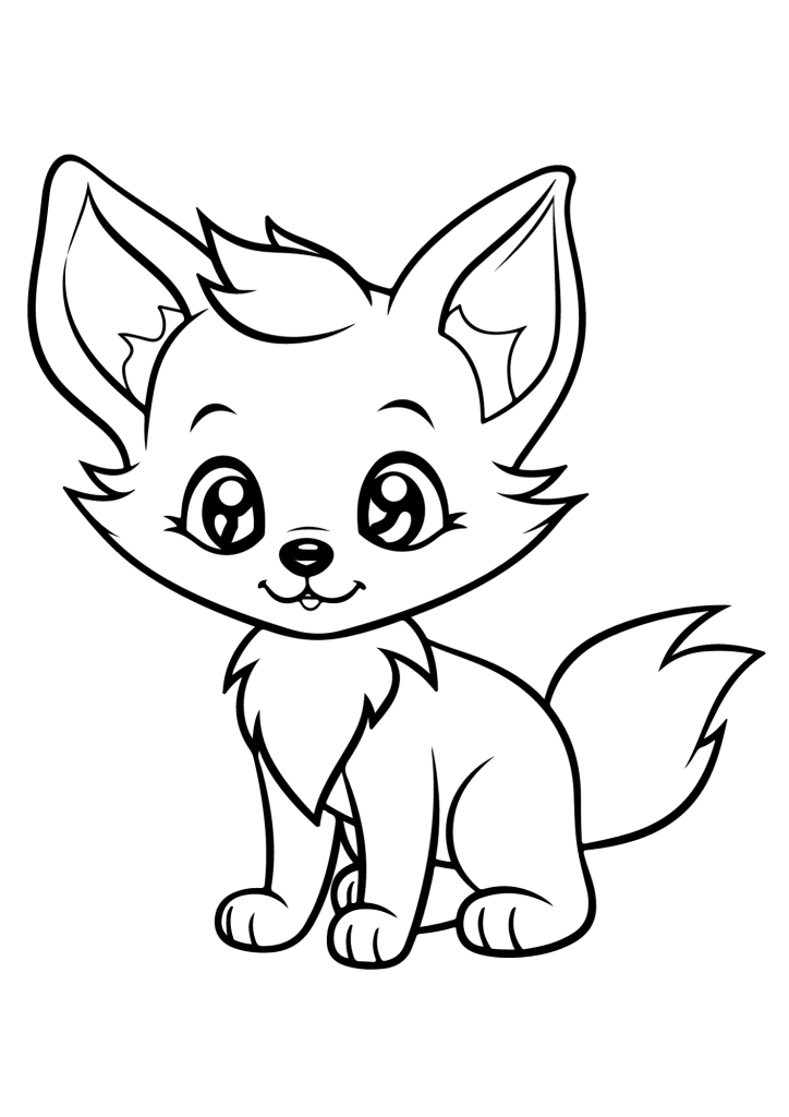 Pretty Fox Coloring Pages