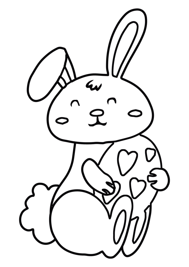 Rabbit Easter Egg Coloring Page
