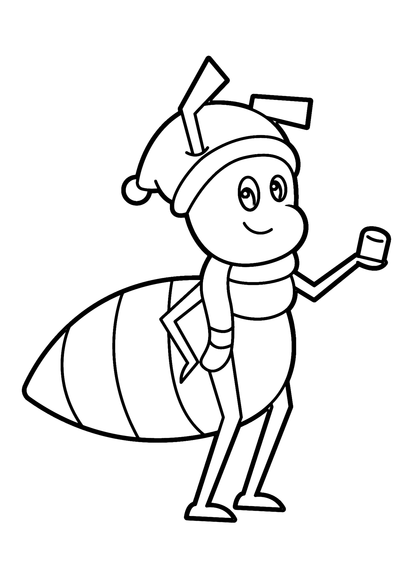 Red Ant Cartoon Coloring Page
