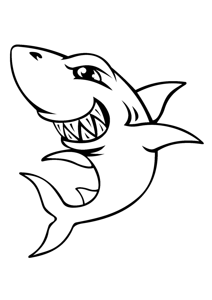 Sharks Crazy Coloring Page