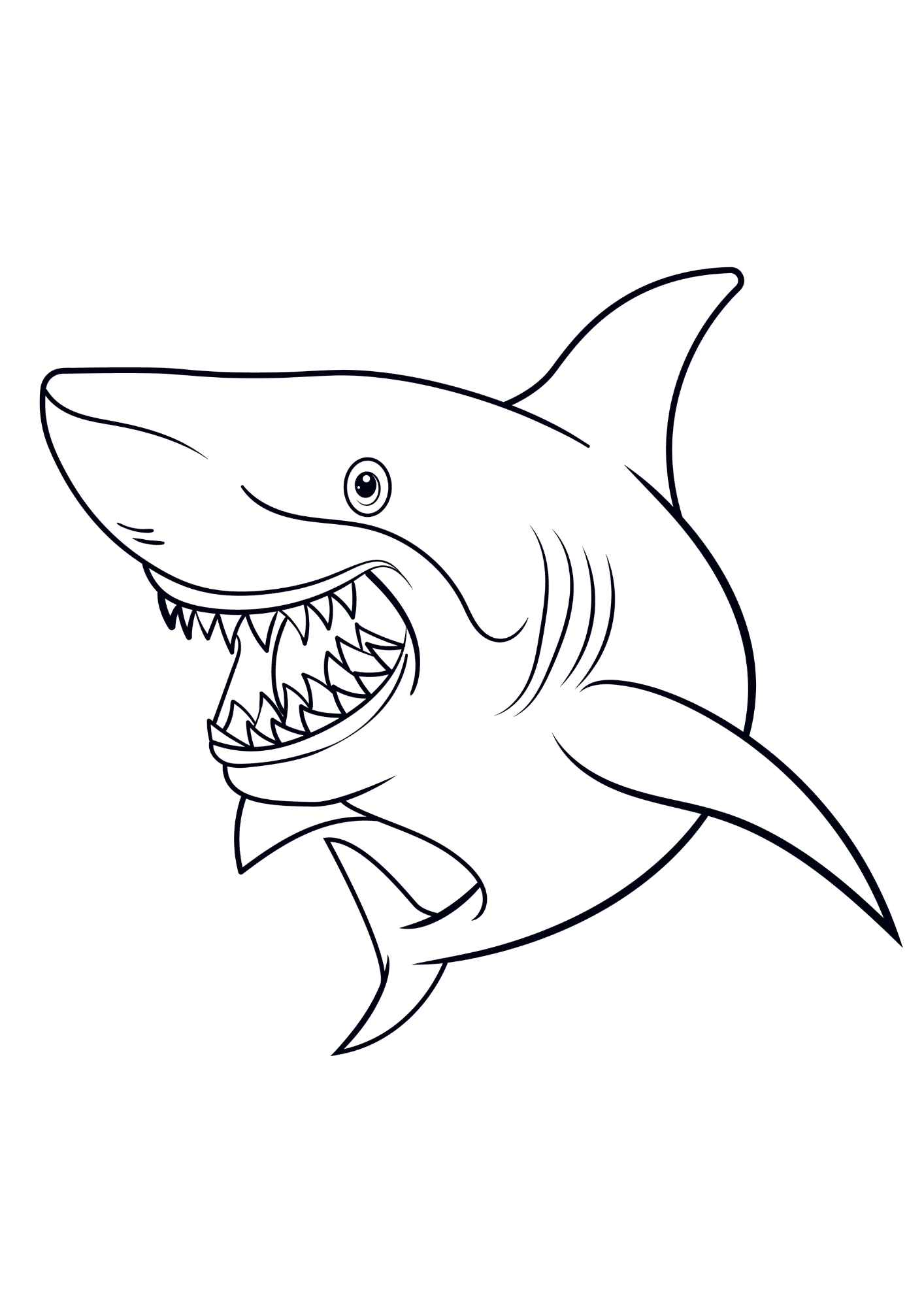 Simple Sharks Coloring Pages