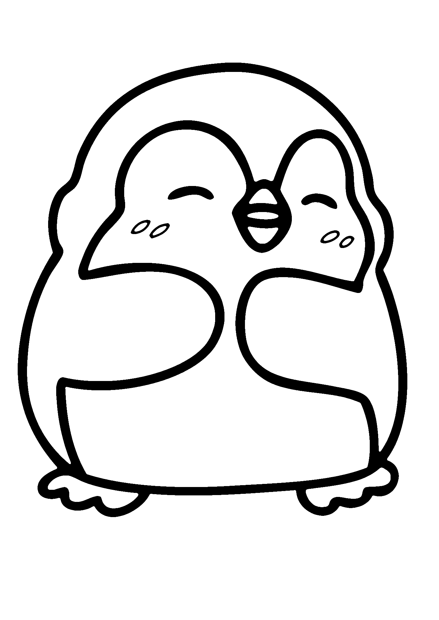 Smiling Penguin Coloring Page