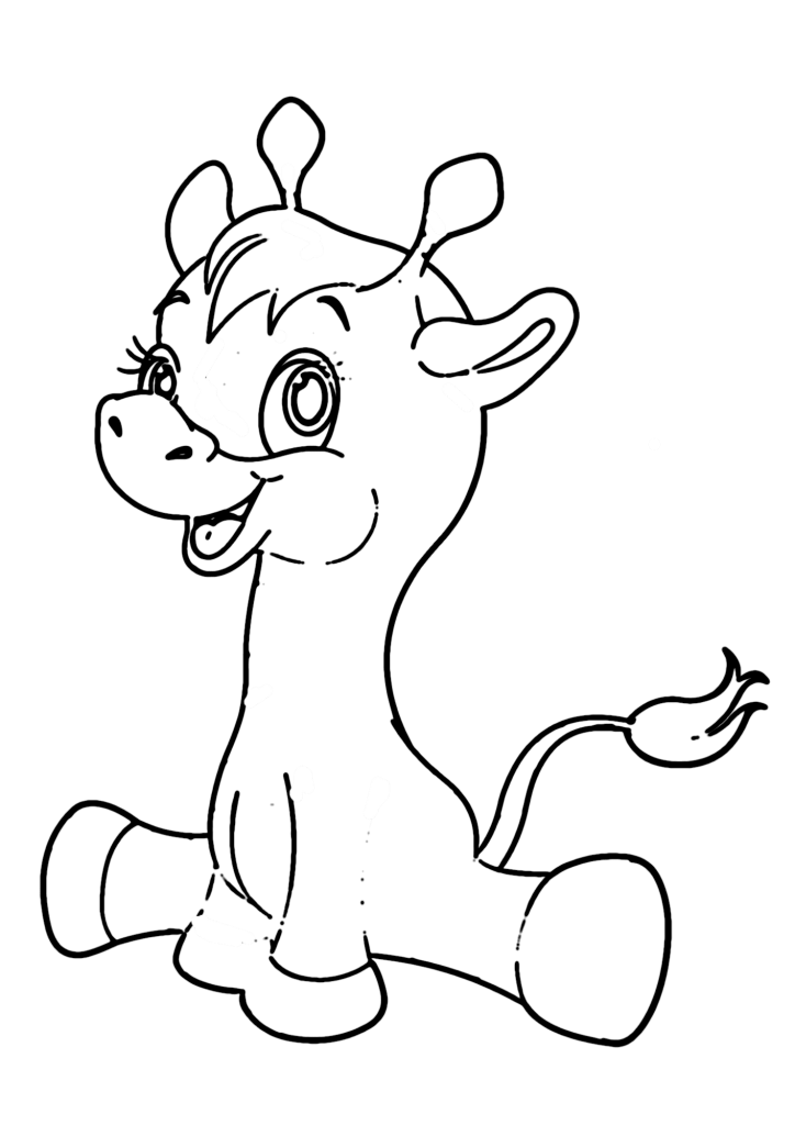 Sweet Giraffe Image Coloring Page