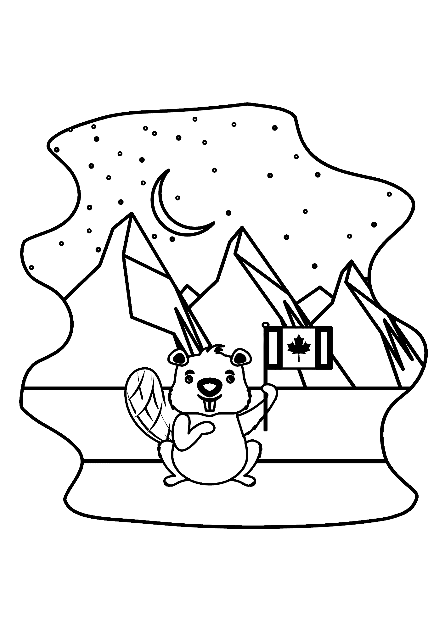 Sweet Beaver Coloring Page