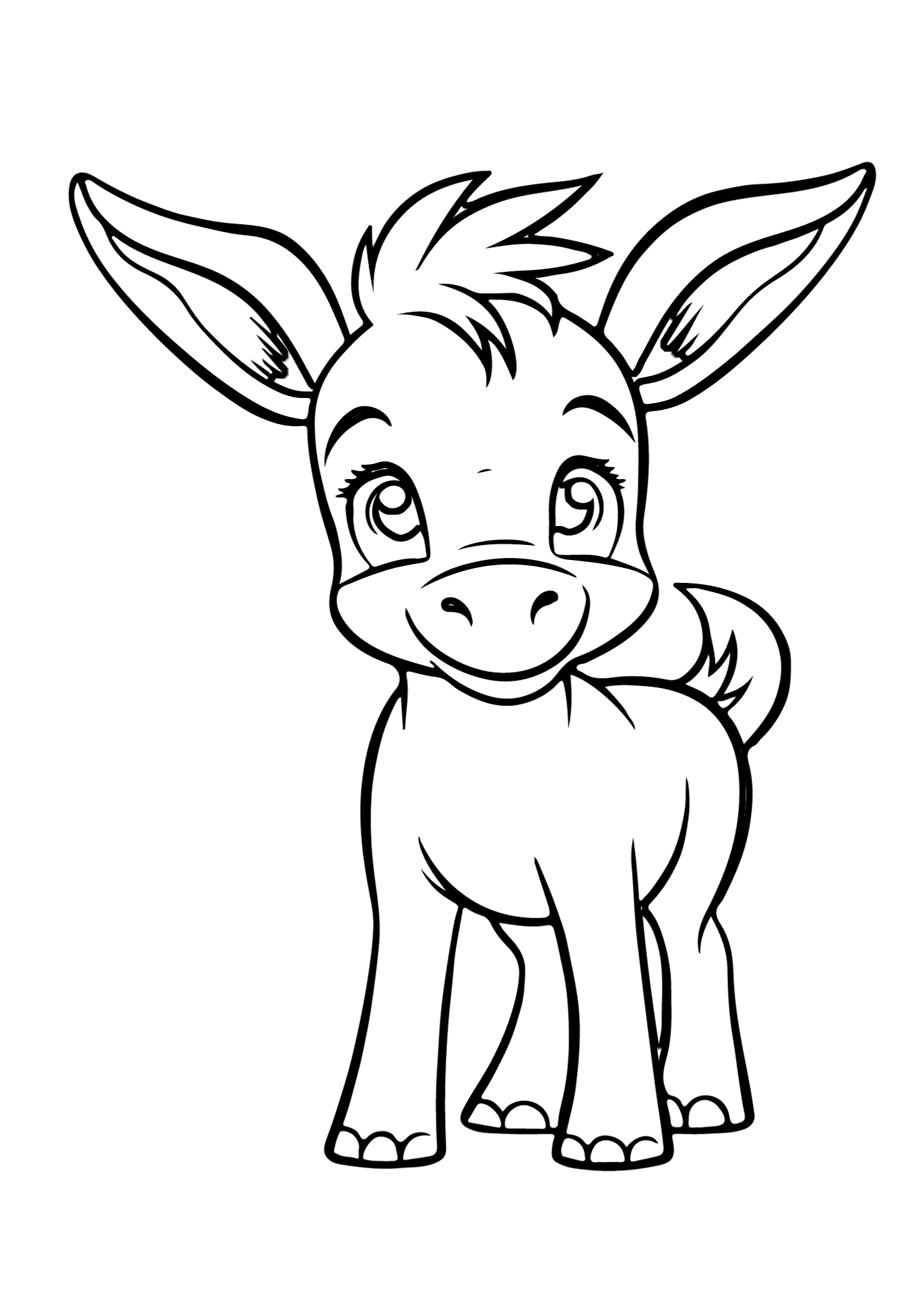 Sweet Donkey Coloring Pages