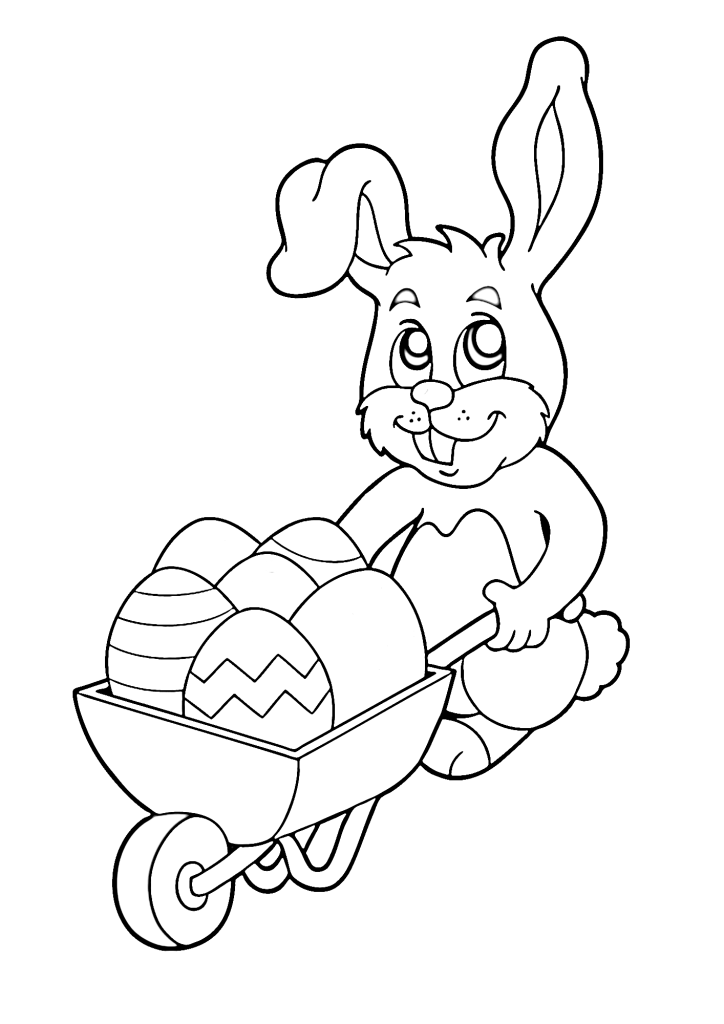 Sweet Rabbit Easter Egg Coloring Page