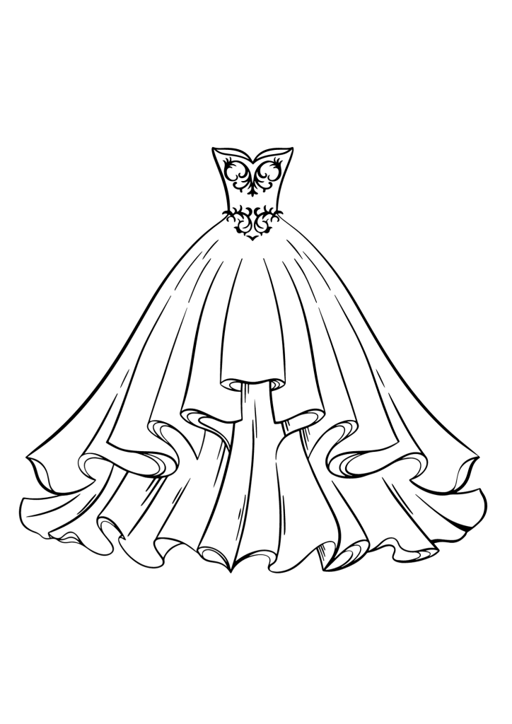 Wedding Dress Painting Coloring Page