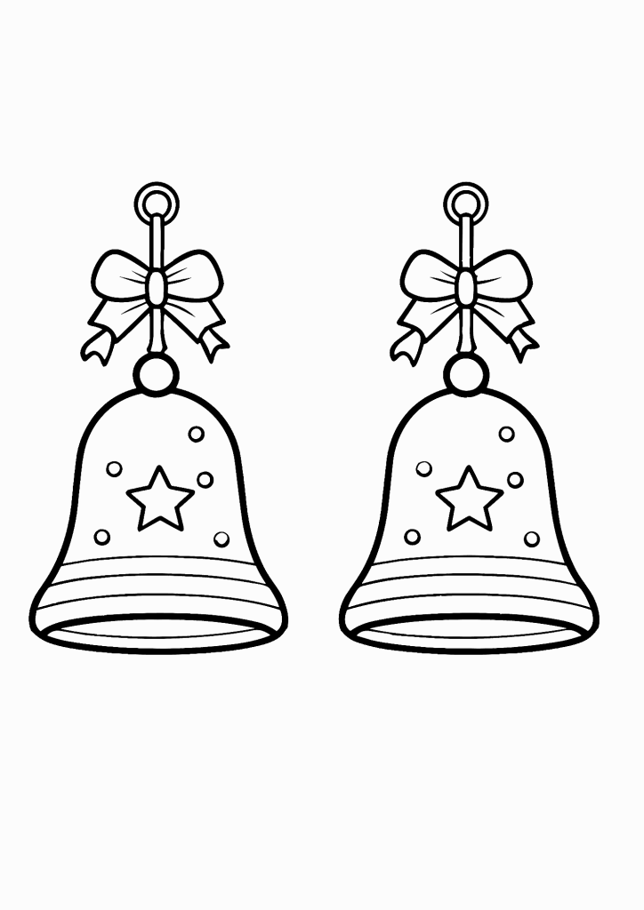 Christmas Bell Couple Coloring Page