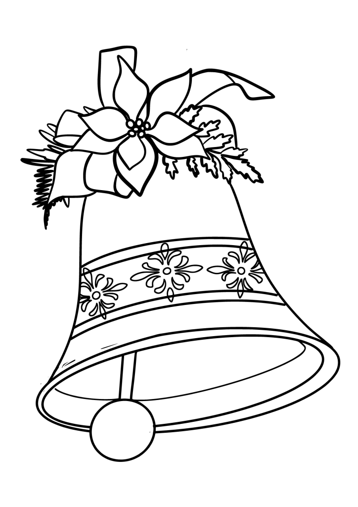Christmas Bell Line Coloring Pages