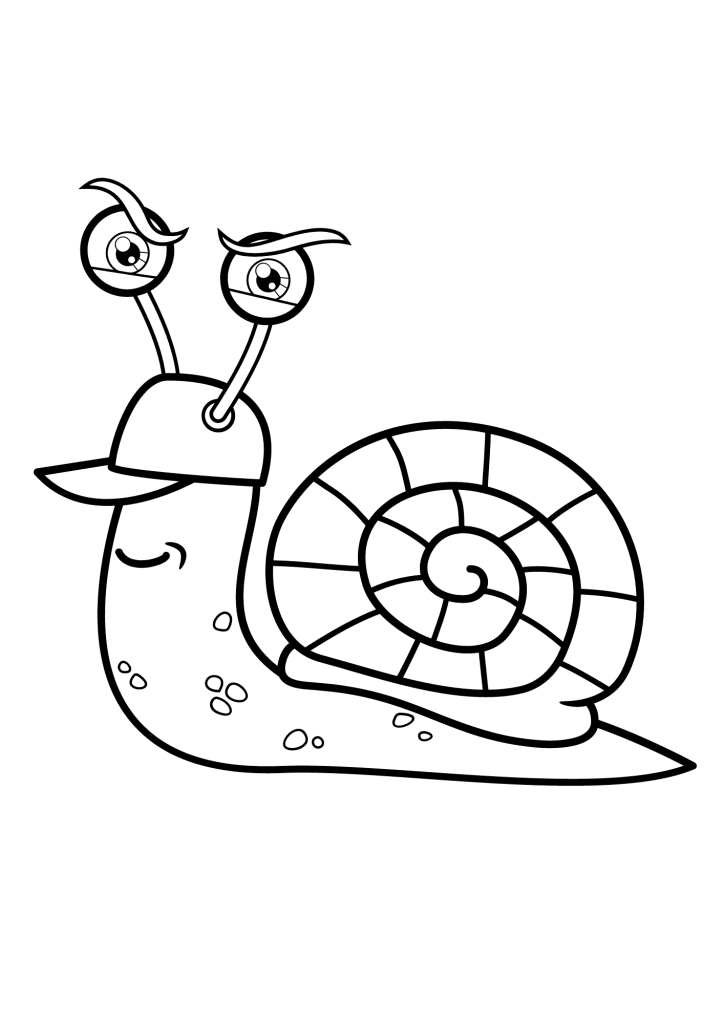 Cute Snail Cartoon Coloring Pages