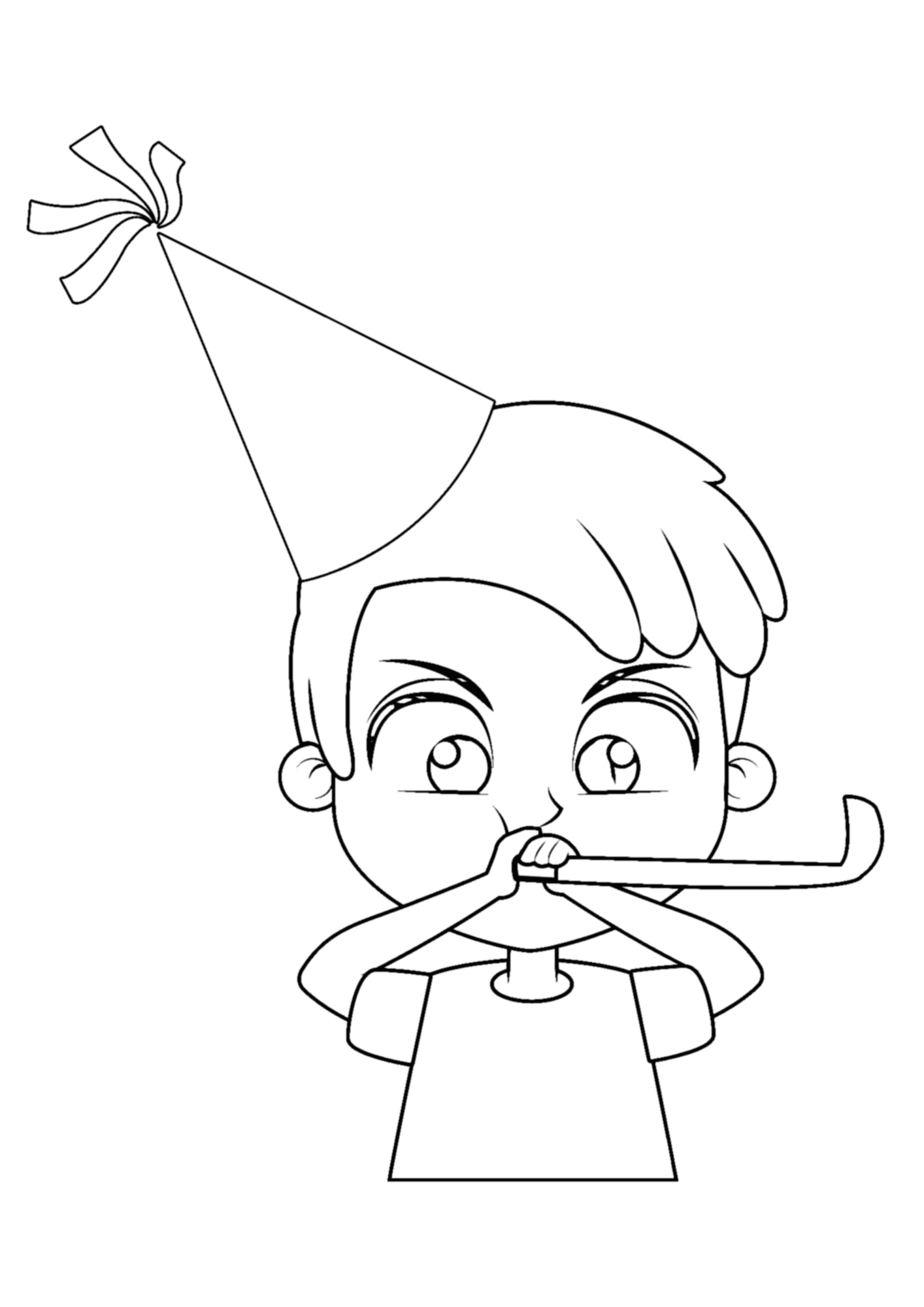 Free Happy Birthday Boy Coloring Page