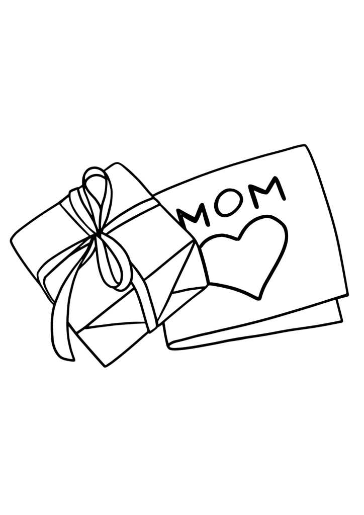 Gift Box Happy Mother's Day Coloring Page