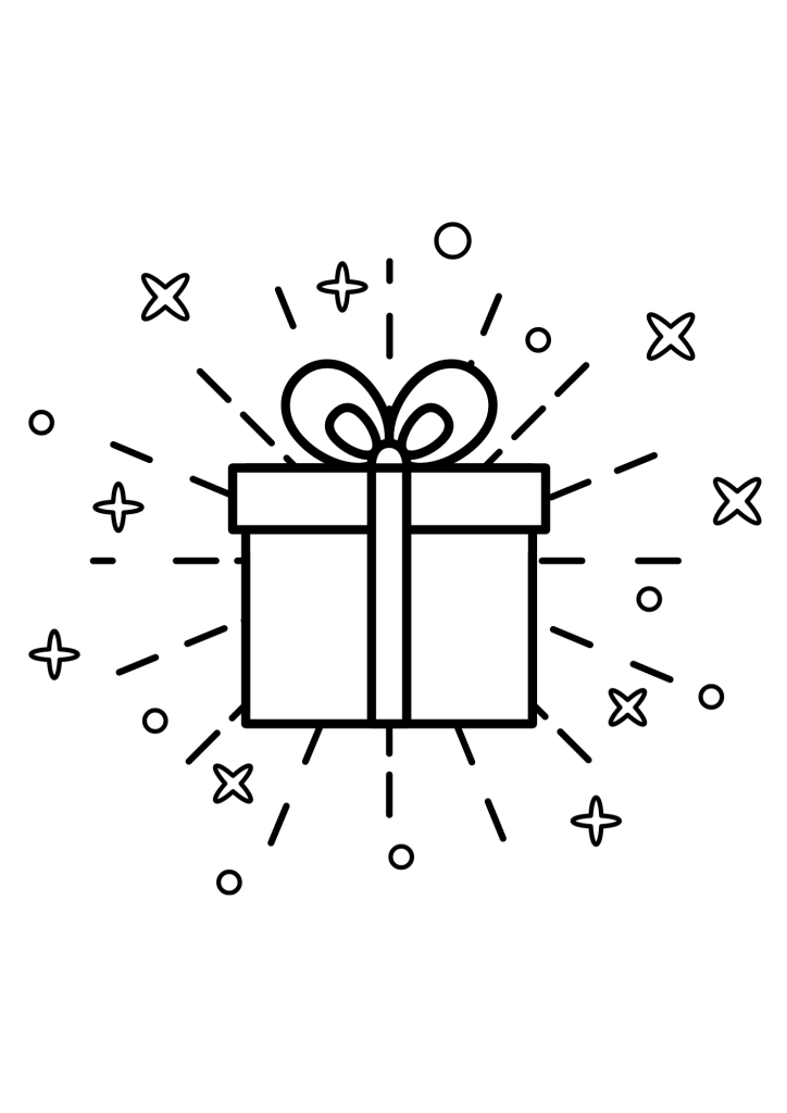 Gift Box With Ribbon Icon Coloring Page