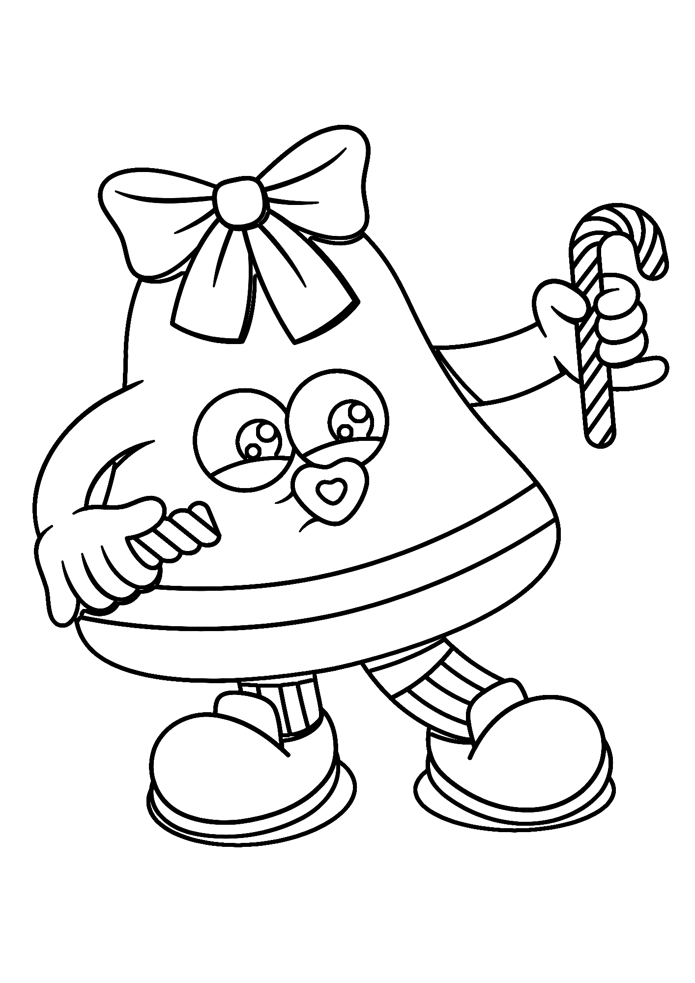 Groovy Christmas Bell Coloring Page