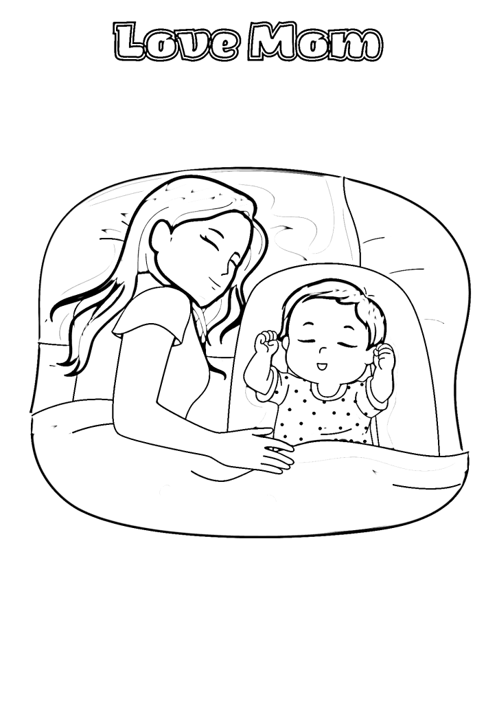 Love Mom Coloring Page