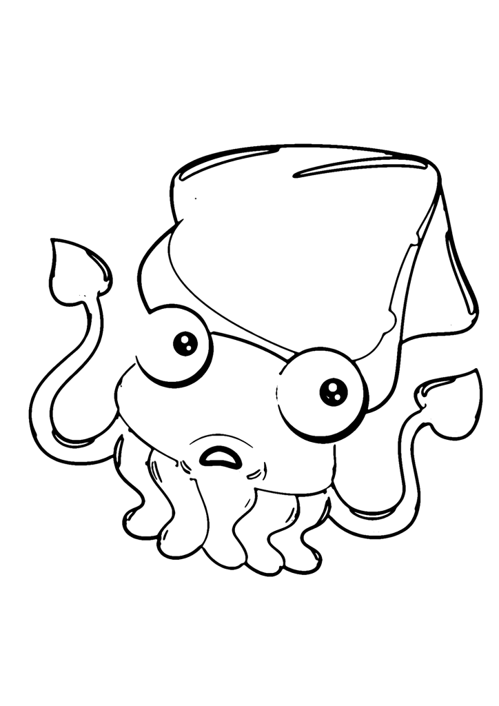 Lovely Cuttlefish Coloring Page