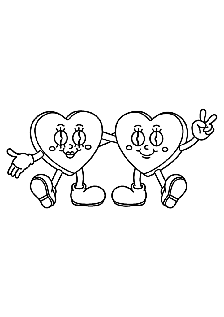 Picture Valentine Heart Coloring Page
