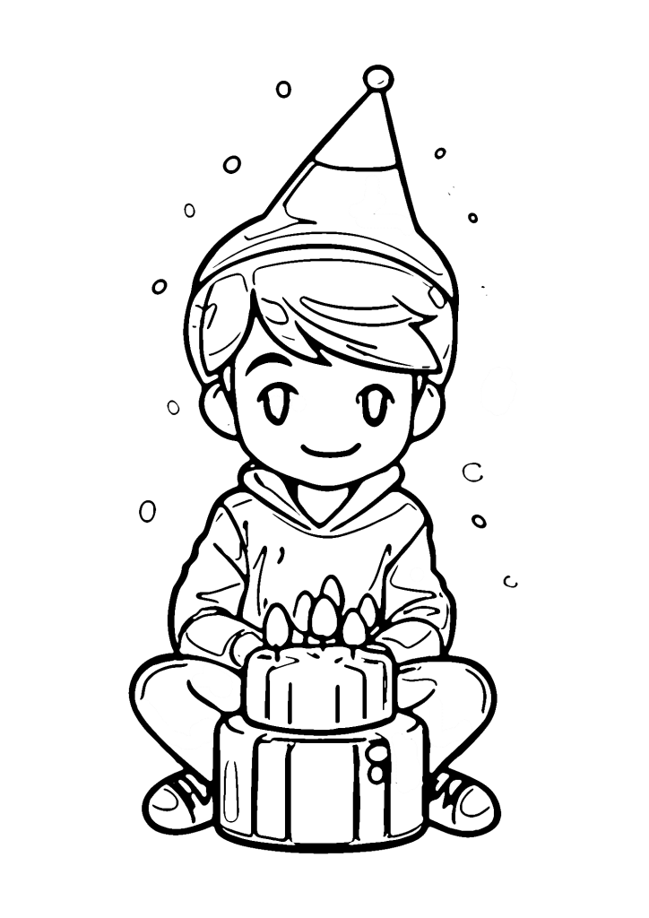 Picture Of Happy Birthday Boy Coloring Page