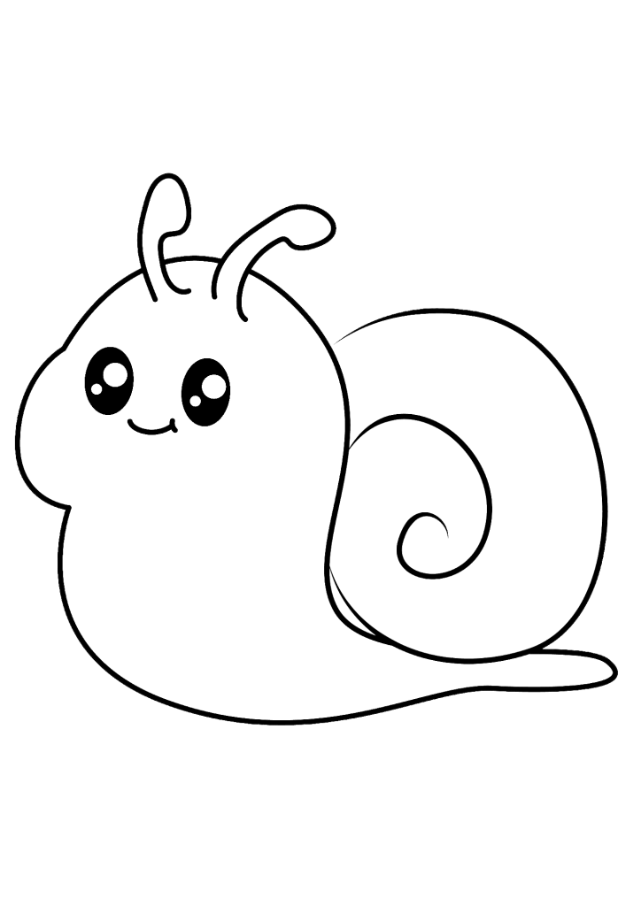 Snail Black And White Coloring Pages