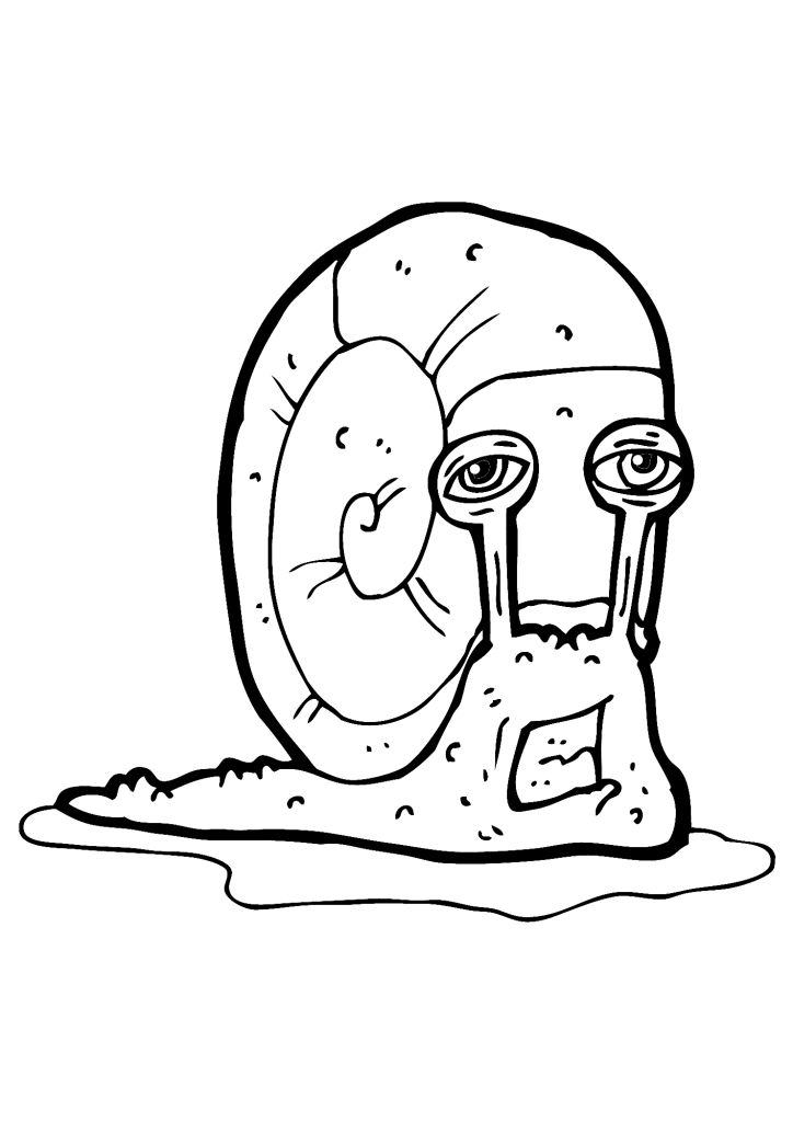 Snail Black And White Free Coloring Pages