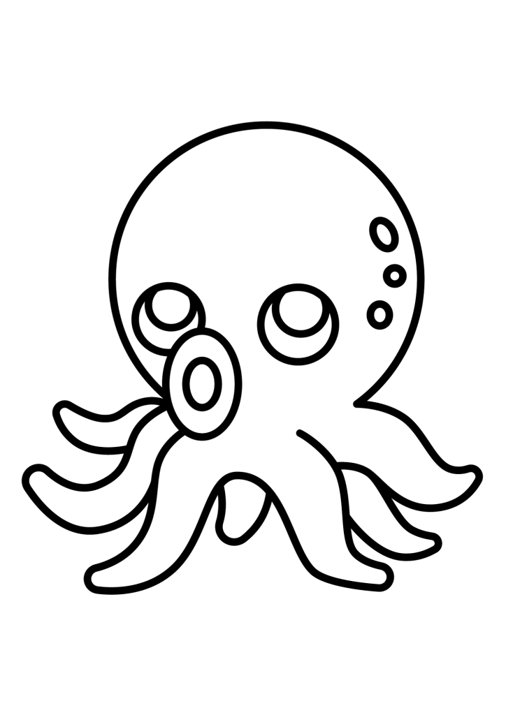 Squid For Children Image Coloring Pages