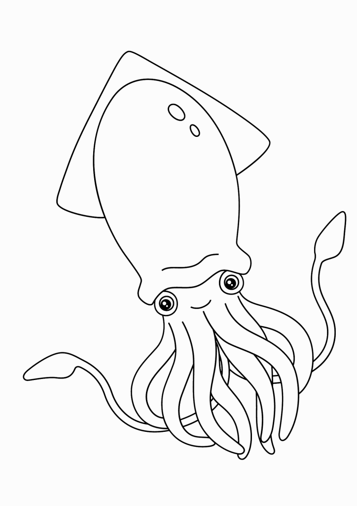 Squid For Kid Printable Coloring Pages
