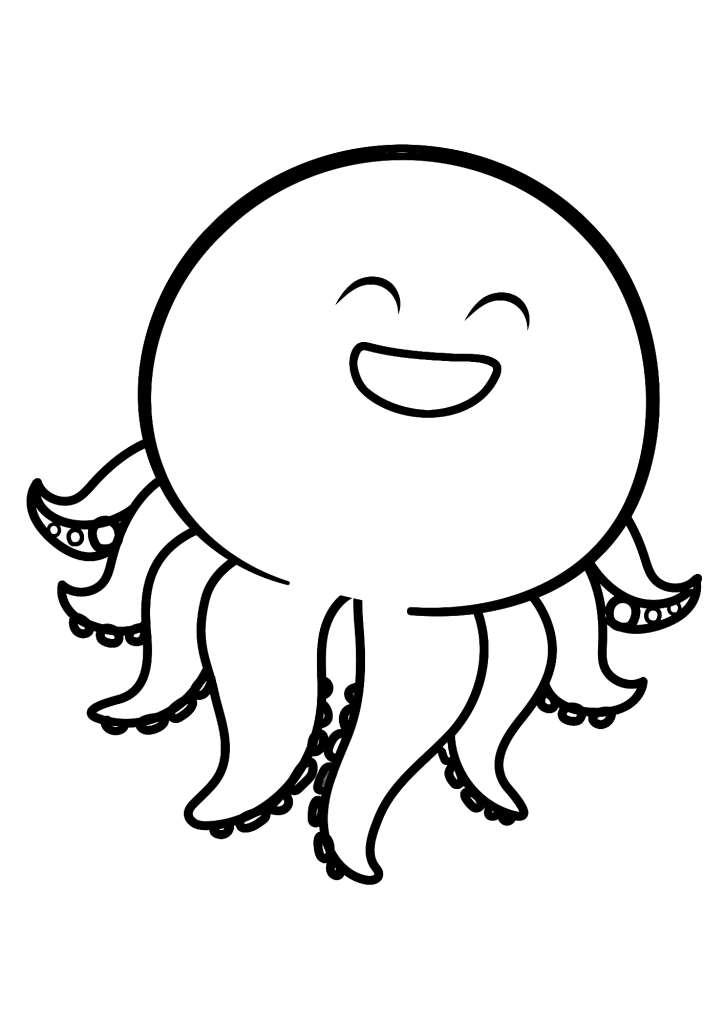 Squid Smile Coloring Pages