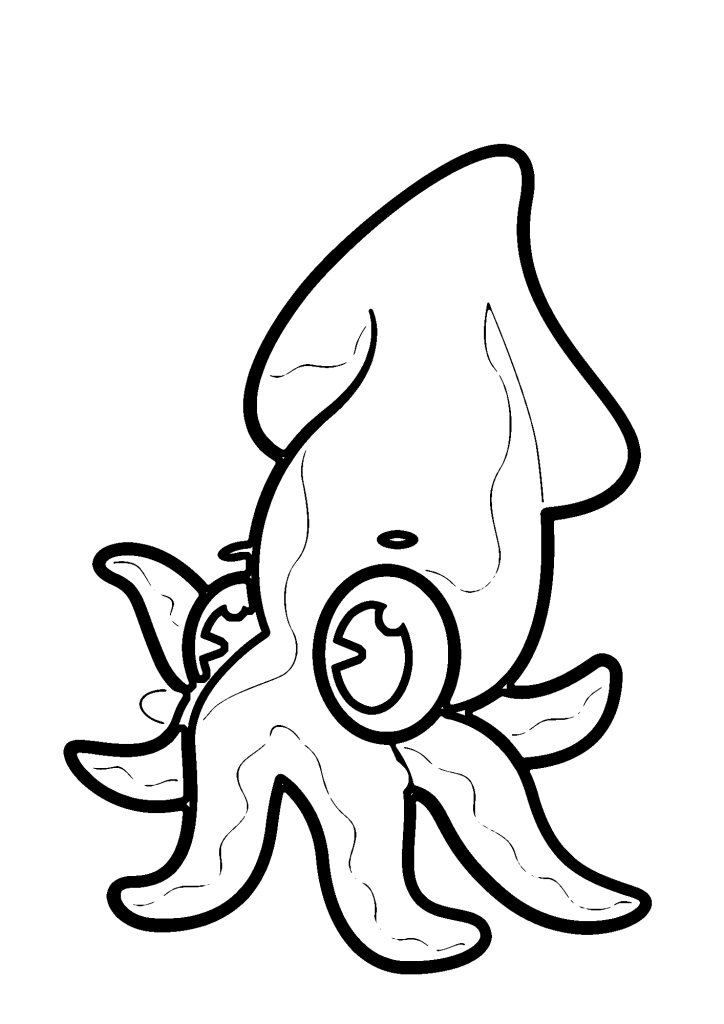 Sweet Cuttlefish Coloring Page