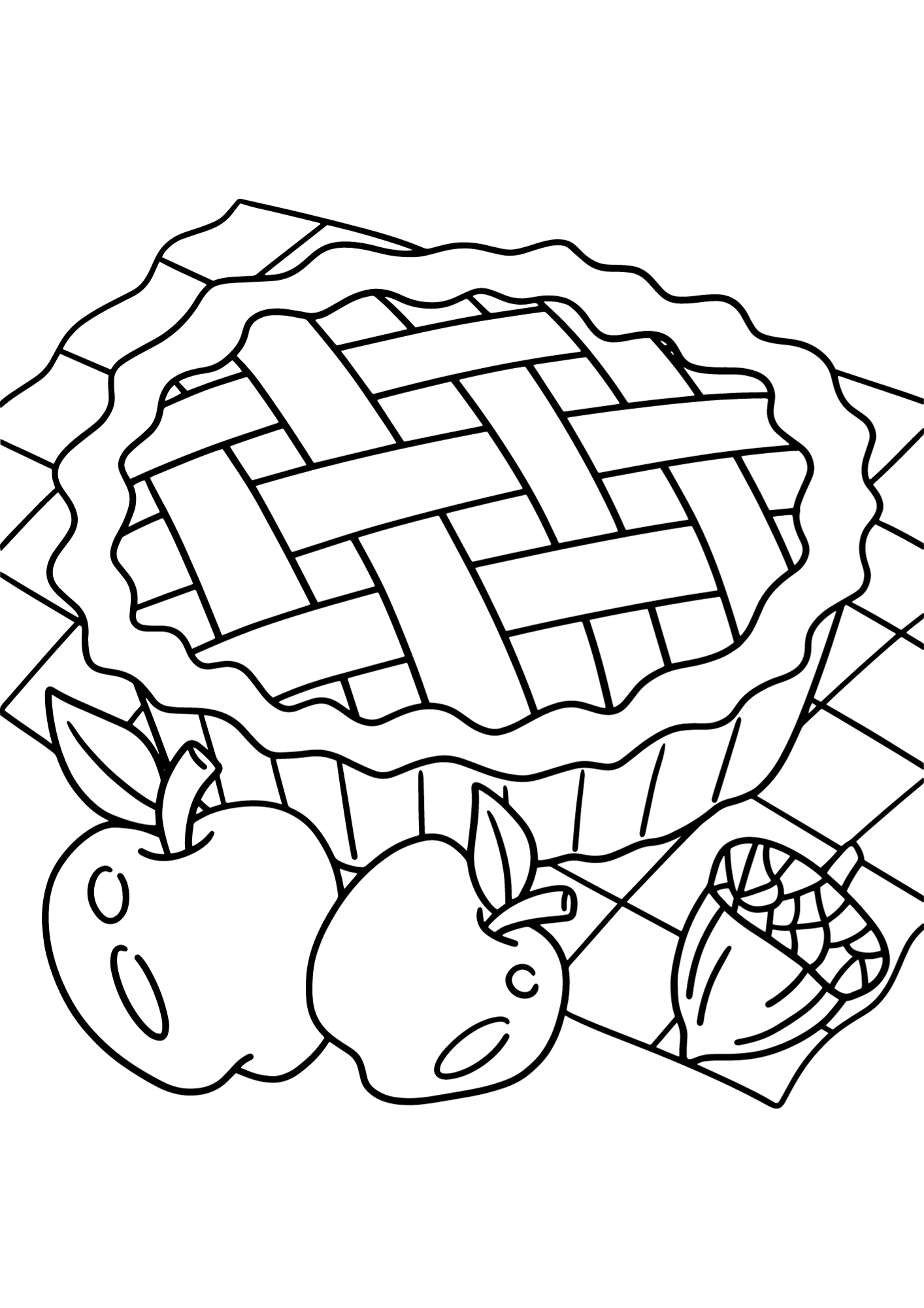 Thanksgiving Fruit Cake Coloring Page