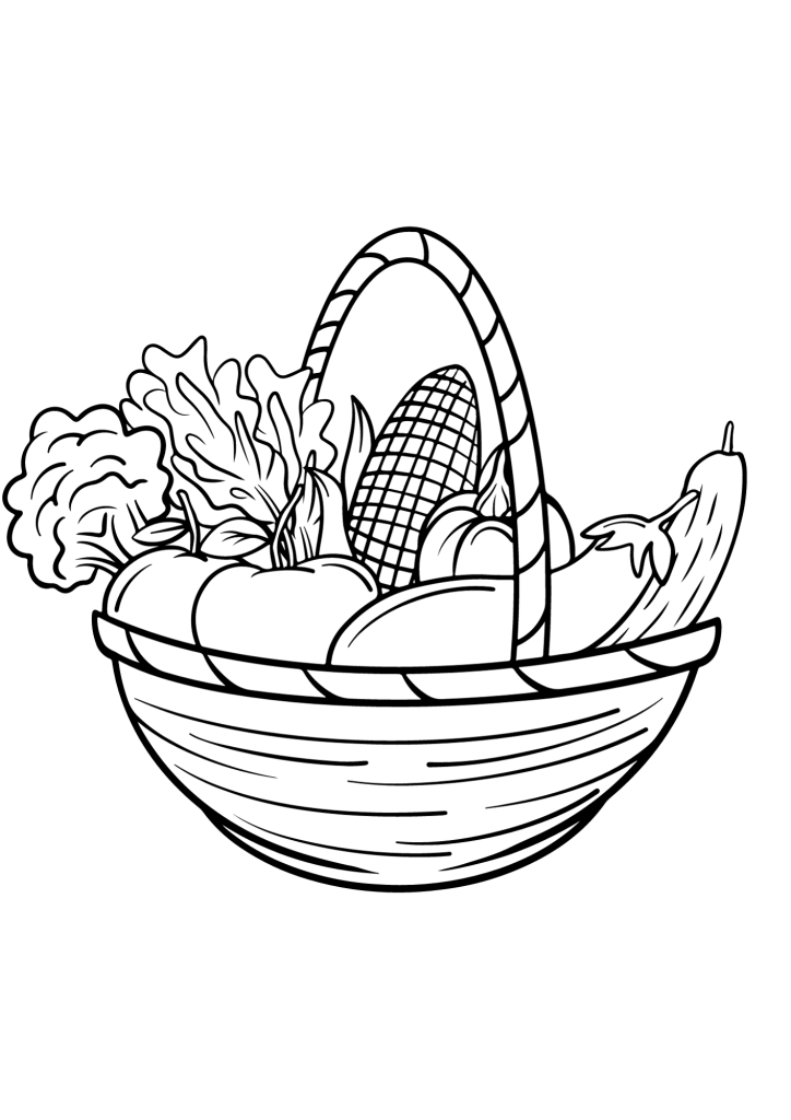 Thanksgiving Fruit Picture Coloring Page