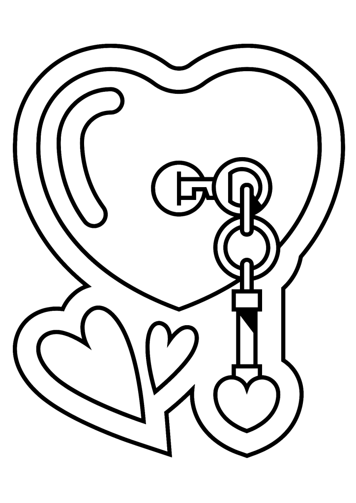 Valentine Heart Block Coloring Page