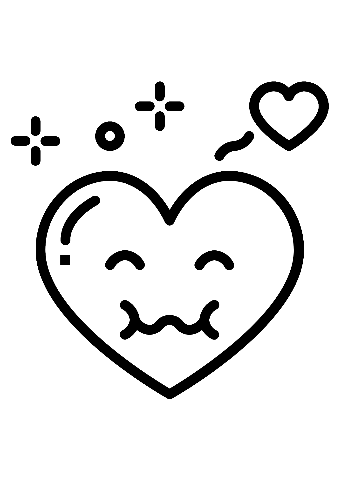 Valentine Heart Black And White Coloring Page