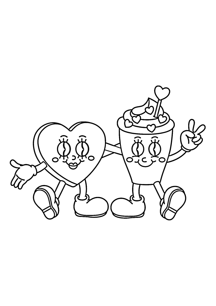 Valentine Heart Outline Coloring Page