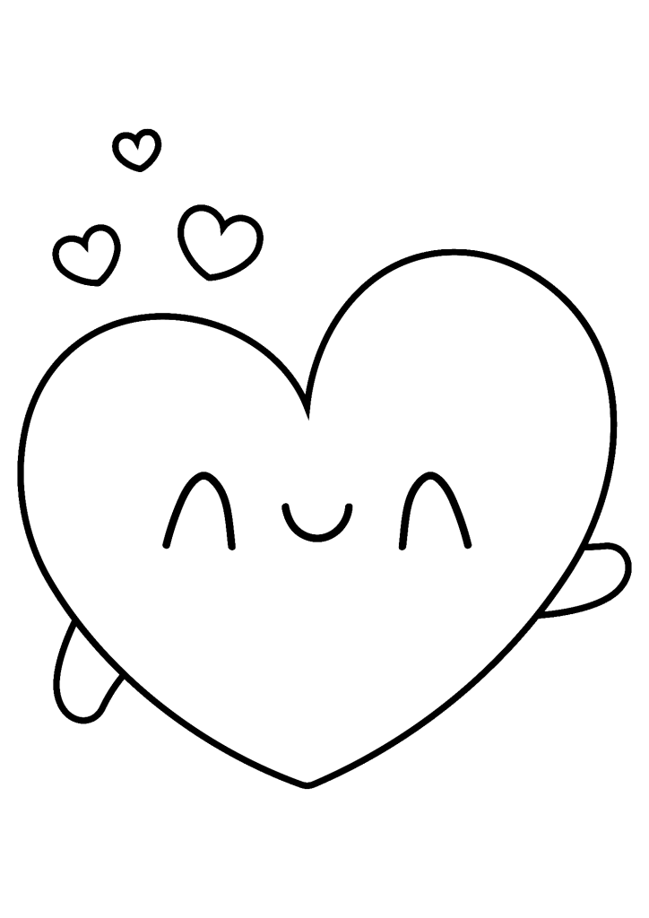 Valentine Heart Simple Coloring Page