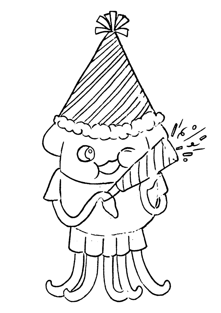 Cartoon Squid Image Coloring Pages
