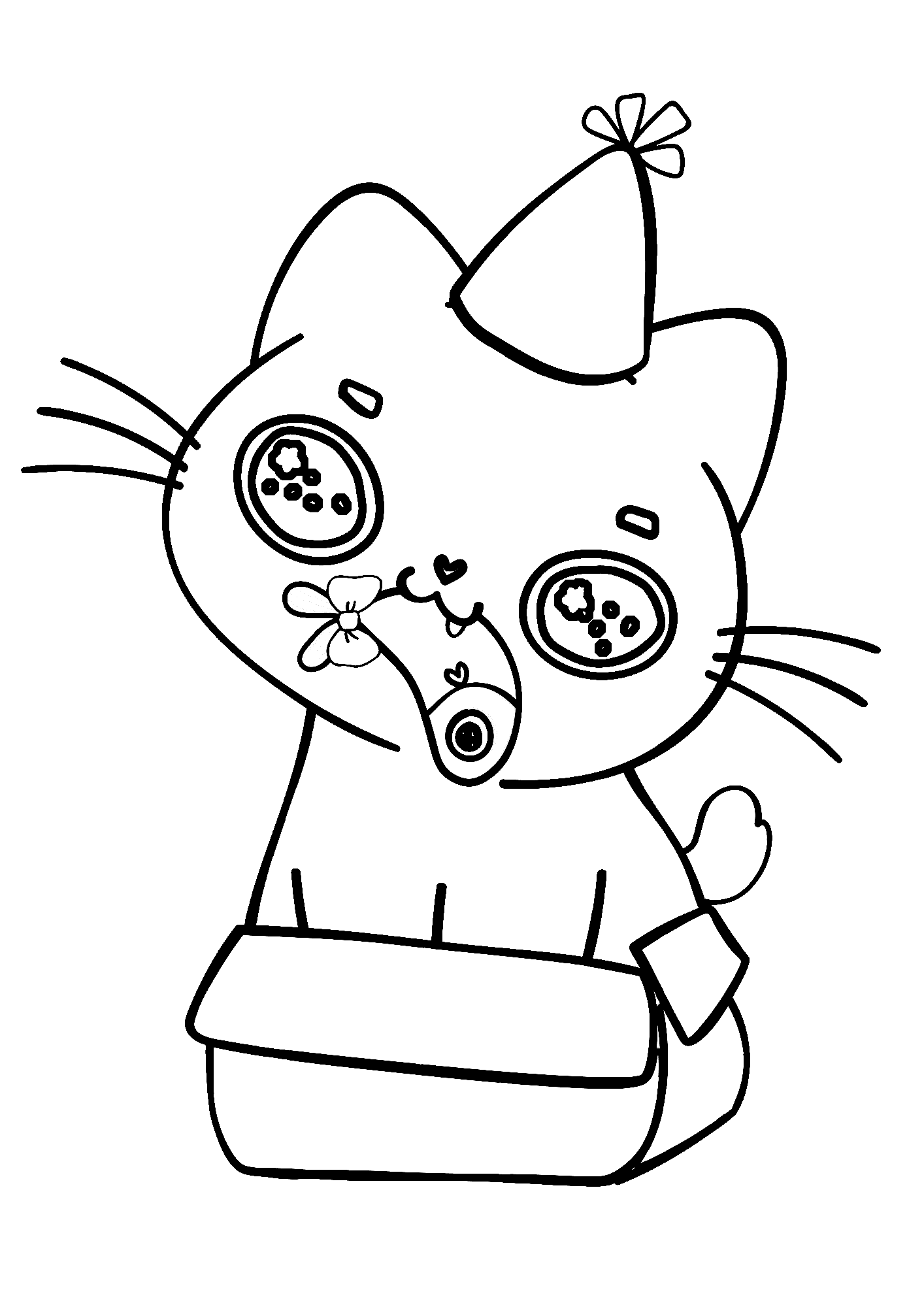 Cat Song Happy Birthday Coloring Page