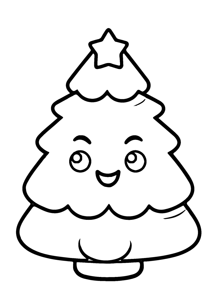 Christmas Tree Cartoon Coloring Pages