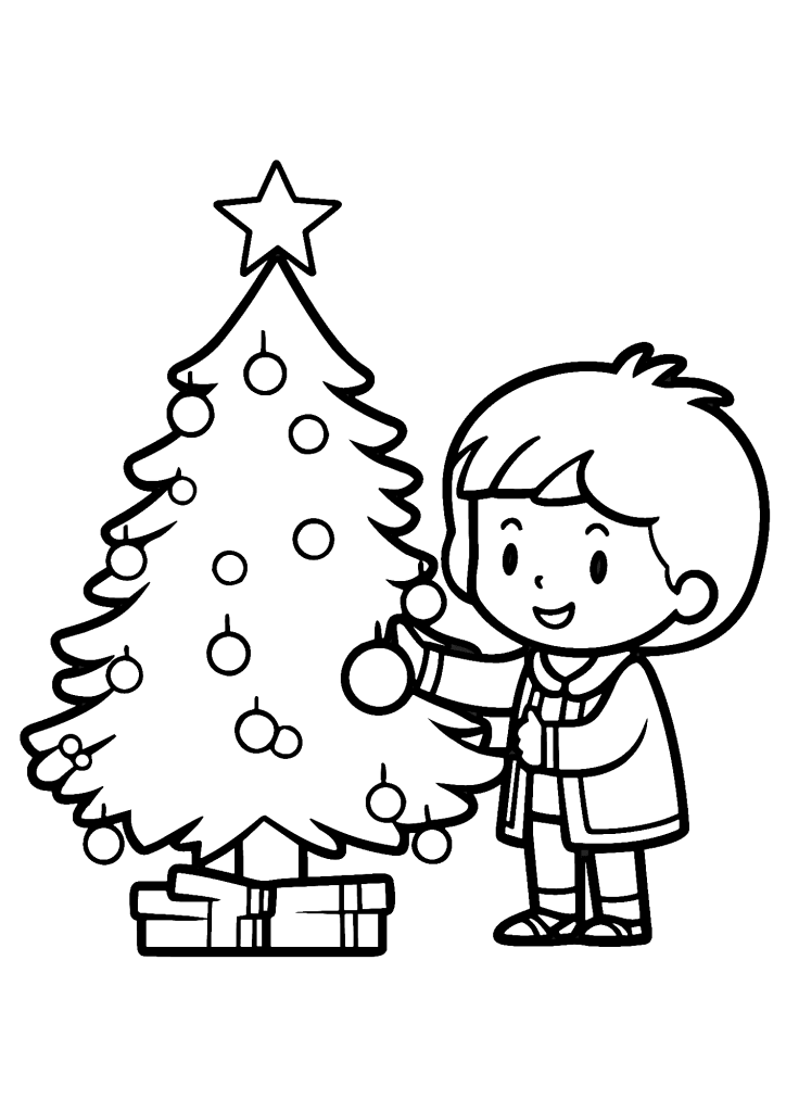 Christmas Tree Countdown Coloring Page