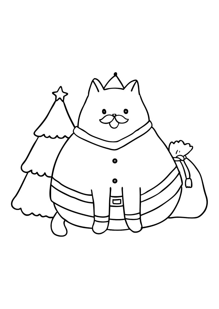 Christmas Tree Drawing Coloring Page