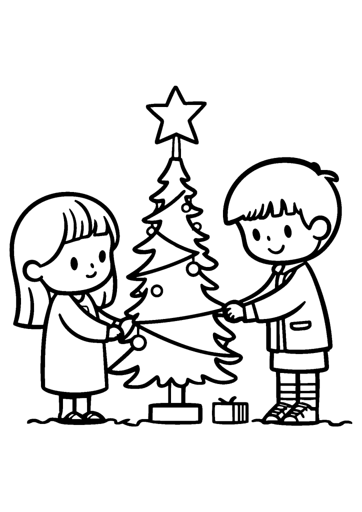 Christmas Tree For Kids Image Coloring Page
