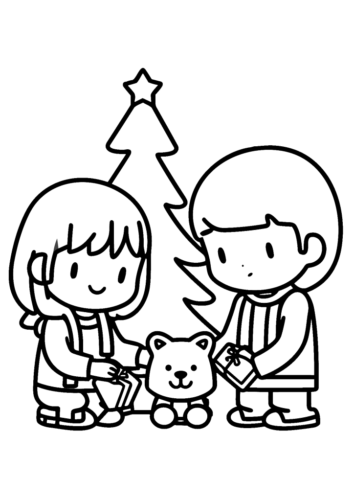 Christmas Tree Image Coloring Page