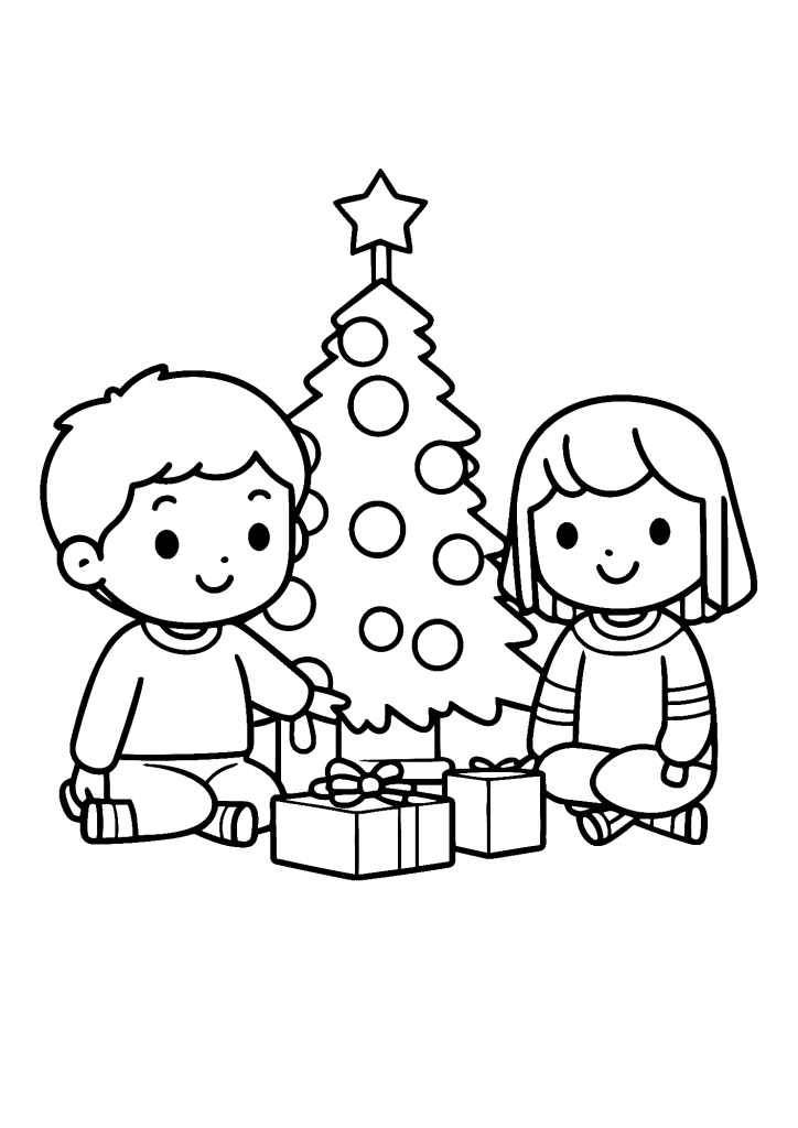 Christmas Tree Outline Coloring Page