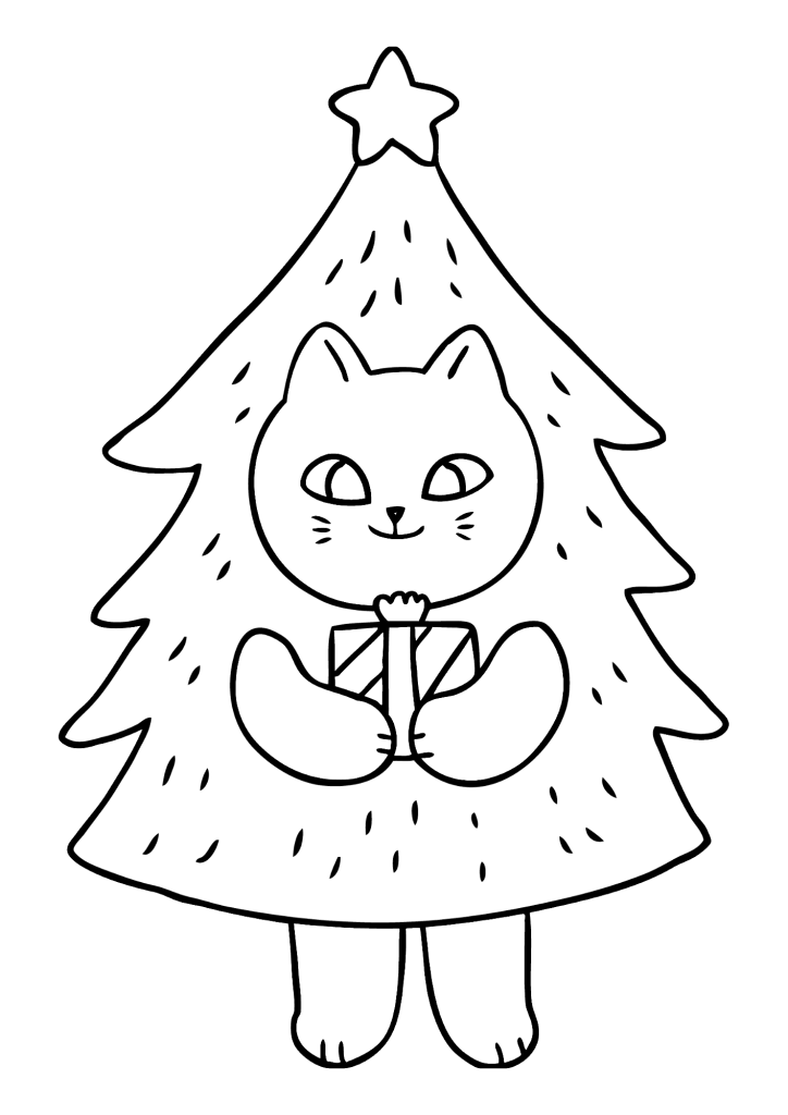 Christmas Tree Painting Coloring Page