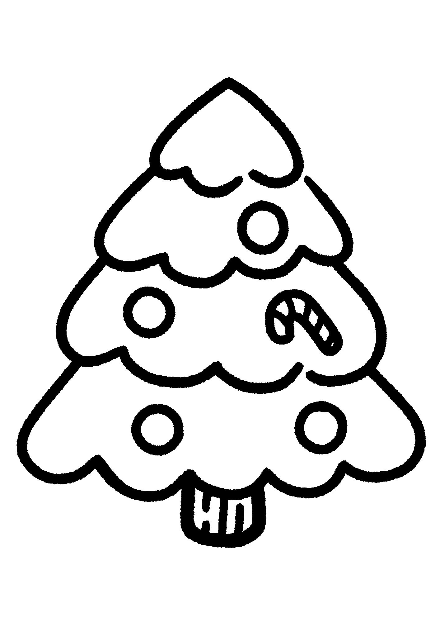 Christmas Tree Simple Art Coloring Pages