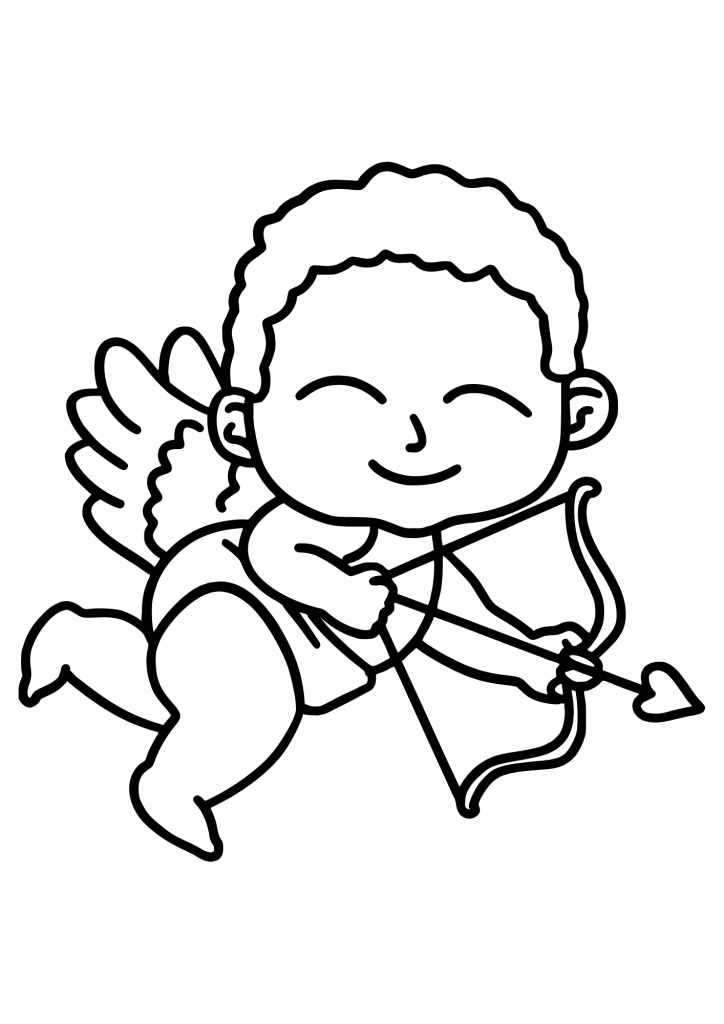 Cupid Valentine's Day Drawing For Kids Coloring Pages